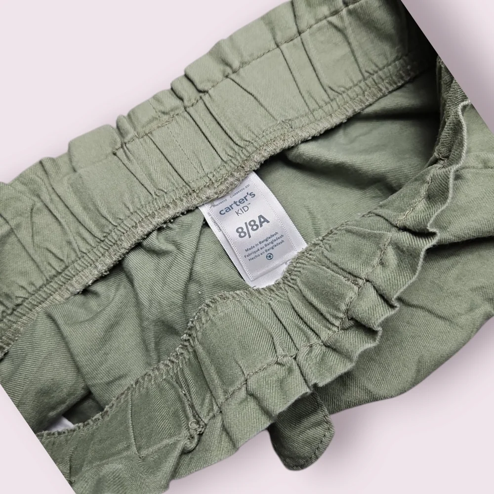 Carter's Girl's Olive High-Waisted Shorts Size 8